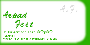 arpad feit business card